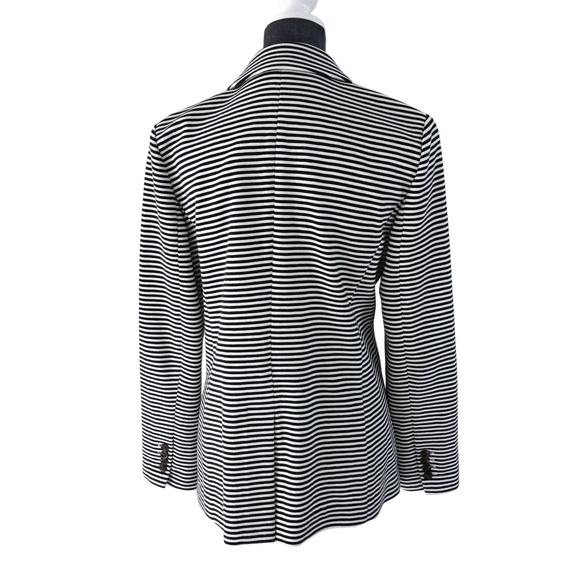 Ann Taylor Professional Collegiate Crisp Polished Blazer Black White Stripe Sz 4 - Picture 2 of 10